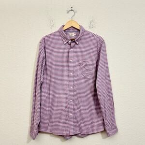 FAHERTY The Movement Shirt Pink Blue Gingham Button Down LS Preppy Retro